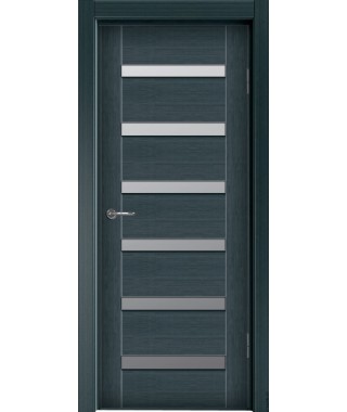 Дверь с ПВХ покрытием Токио ДО (Черная Шагрень, Белый триплекс)