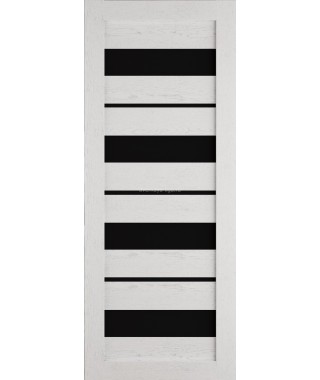 Дверь из экошпона Техно 15 Ясень серый (черное стекло)